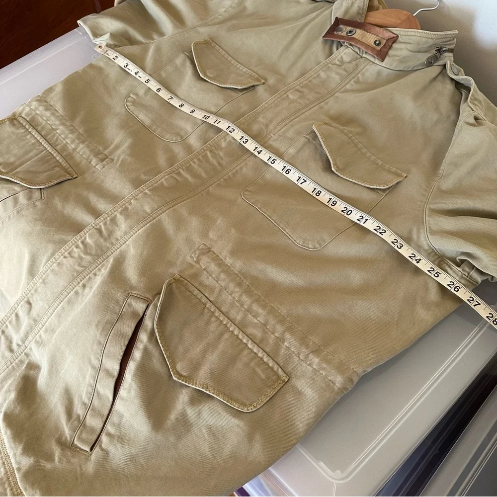 ORVIS Vintage Khaki Beige Chore Canvas Field Utility Jacket Size XL 46-48